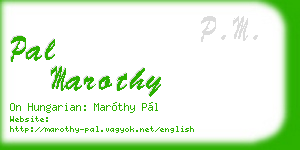 pal marothy business card